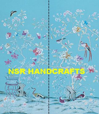 hand painted wallpaper